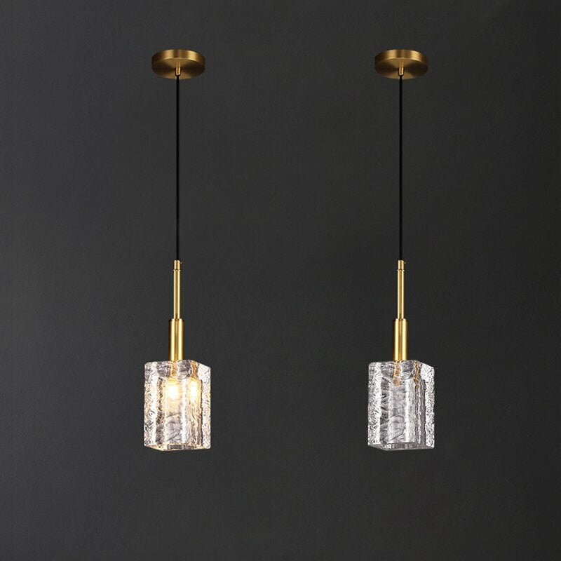Suspension Barnes en cuivre et cristal – vue 4