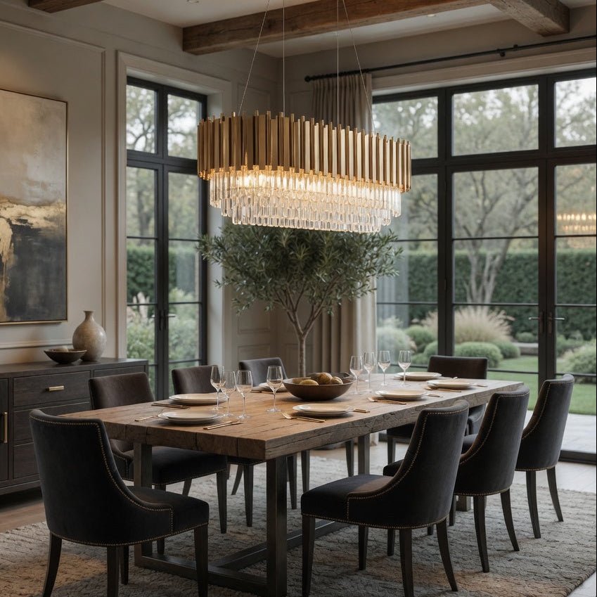 Lustre de salle à manger Gio en cristal or – vue 2
