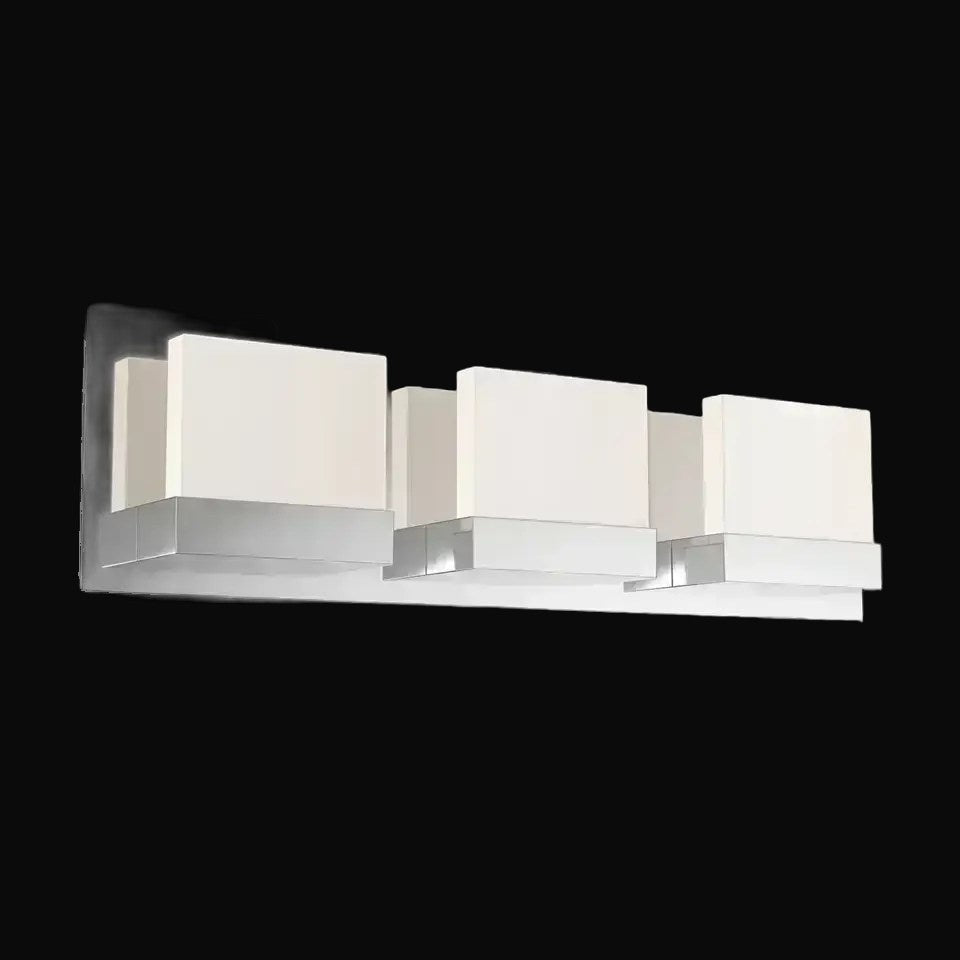 Applique de salle de bain Frosted Cube 3 lumières – vue 2