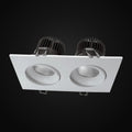 Encastré orientable en retrait 3,5 po 2 têtes 5CCT, blanc