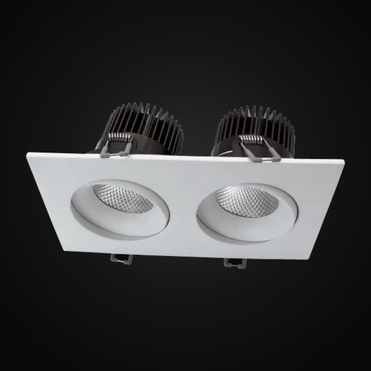 Encastré orientable en retrait 3,5 po 2 têtes 5CCT, blanc