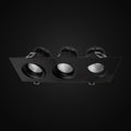 Encastré orientable en retrait 3,5 po 3 têtes 5CCT, noir