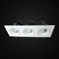 Encastré orientable en retrait 3,5 po 3 têtes 5CCT, blanc