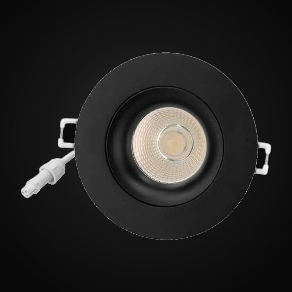 Encastré orientable en retrait 3,5 po 3CCT rond, noir