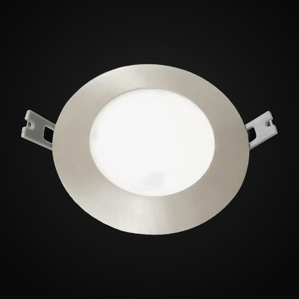 Panneau encastré mince 3 po 3CCT rond, nickel brossé