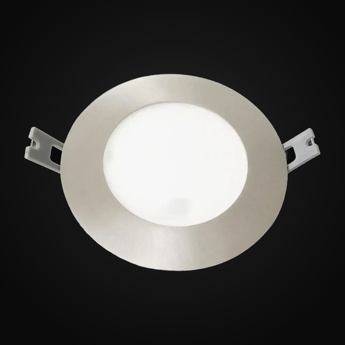 Panneau encastré mince 3 po 3CCT rond, nickel brossé