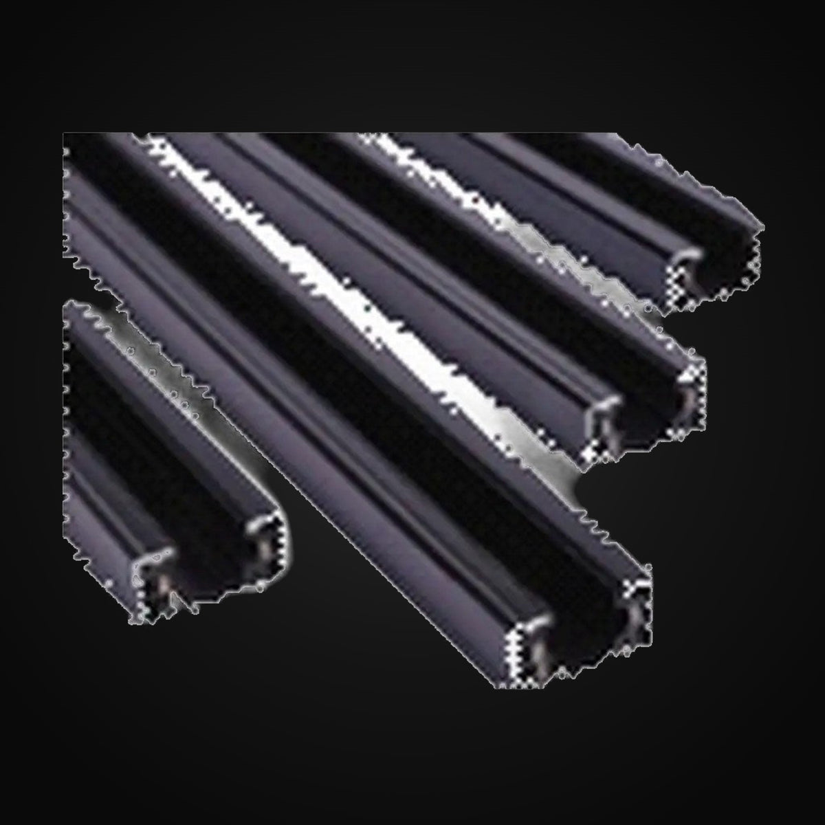 Rail 3 fils en surface avec 2 embouts, 8 pi, noir