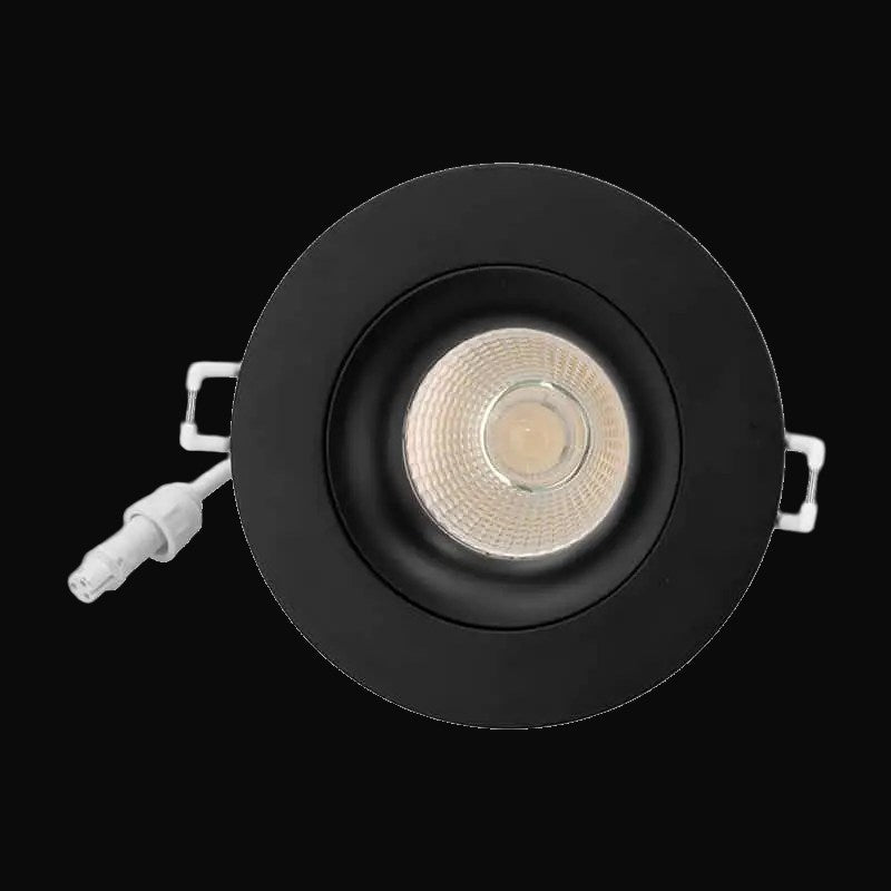 Encastré orientable en retrait 3,5 po 3CCT rond, noir