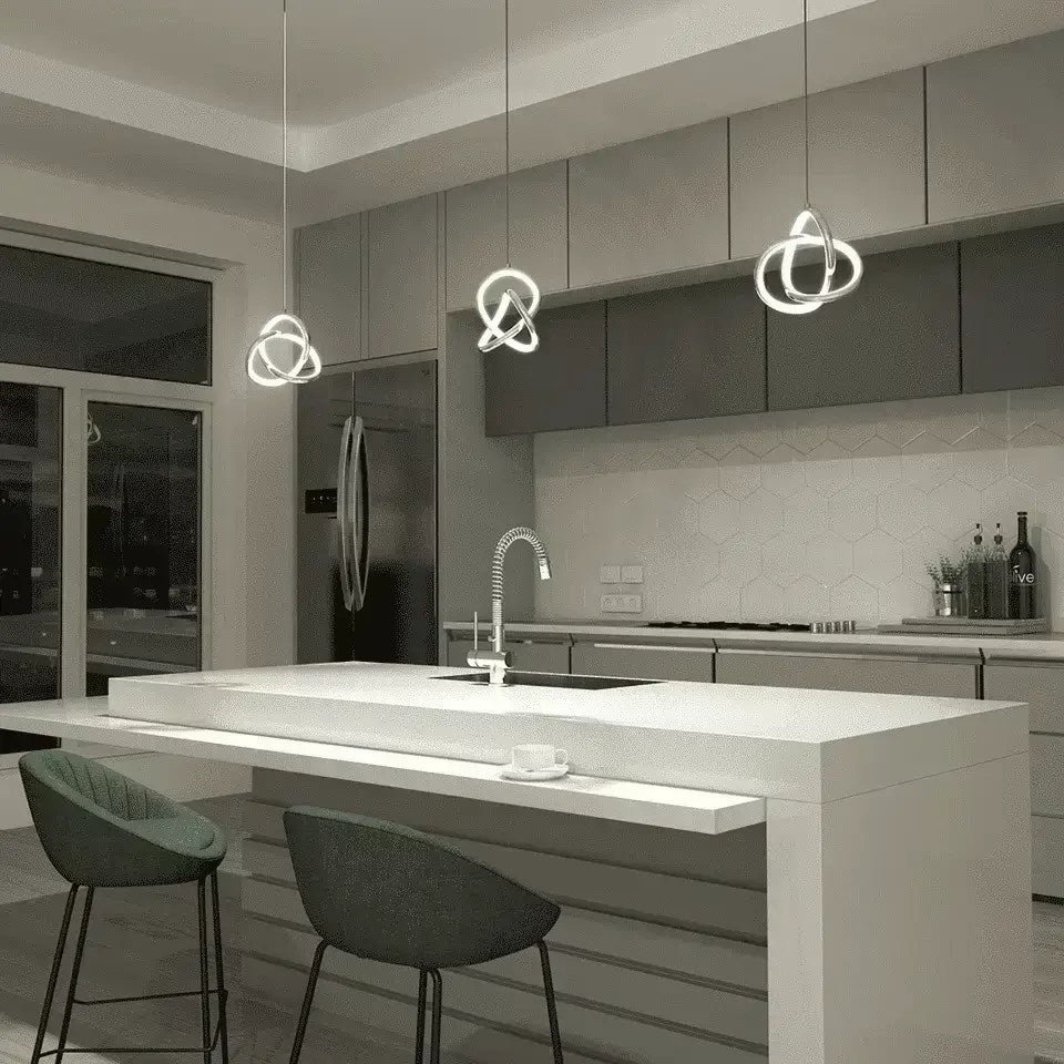 Suspension Zephyr 1 lumière 3CCT chrome – vue 3