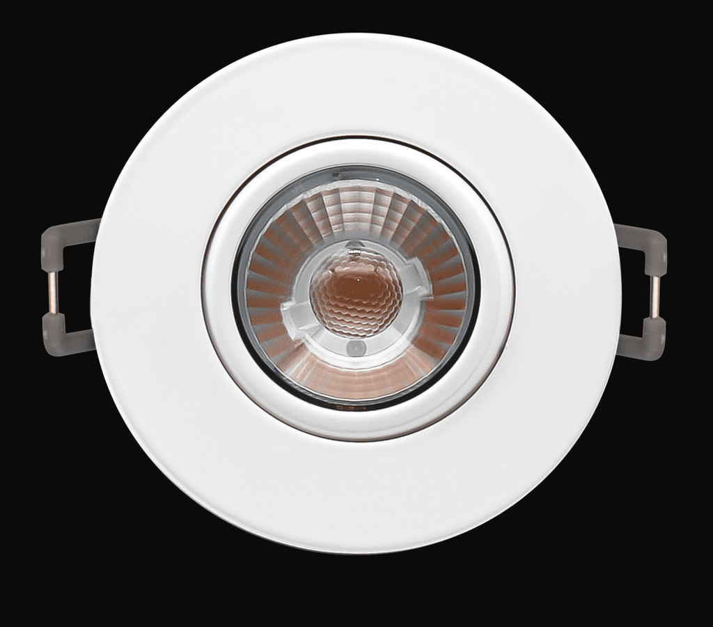 Encastré orientable (eyeball) 3 po rond et carré 8 W VO-GRP3W8-120-D-5WAY (blanc ou noir)