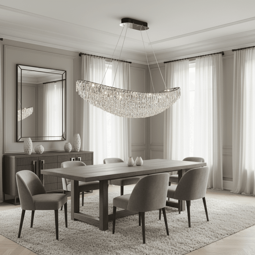 Lustre de salle à manger Lunare en cristal – vue 3