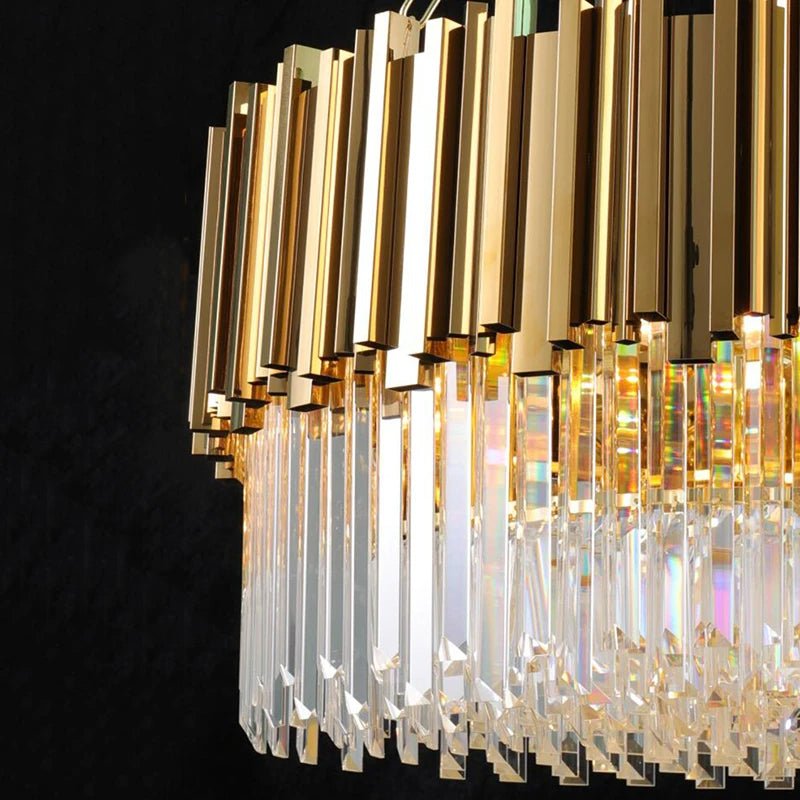 Lustre Gio en cristal or et chrome – vue 3