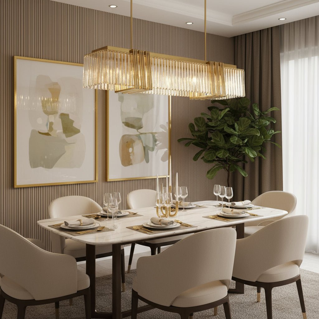 Lustre de salle à manger moderne Gerano en cristal