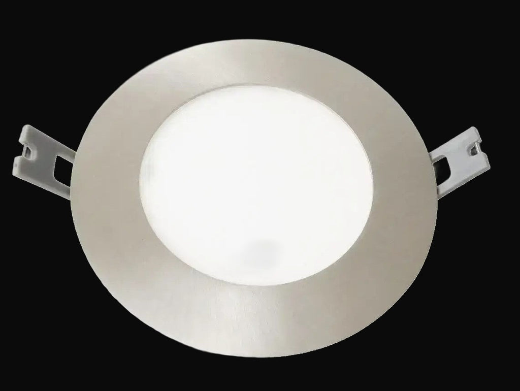 Panneau encastré mince 3 po 3CCT rond, nickel brossé
