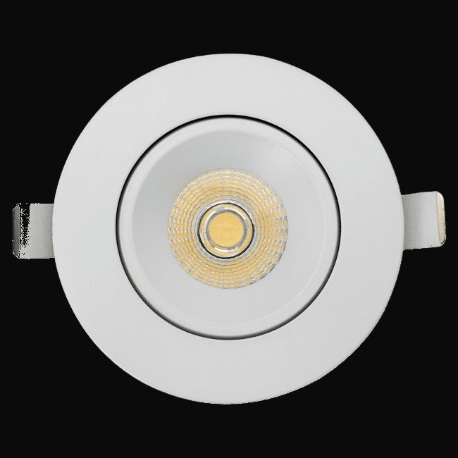 Encastré orientable en retrait rond 4 po 16 W VO-RP4W16-120-D-5WAY (blanc ou noir)