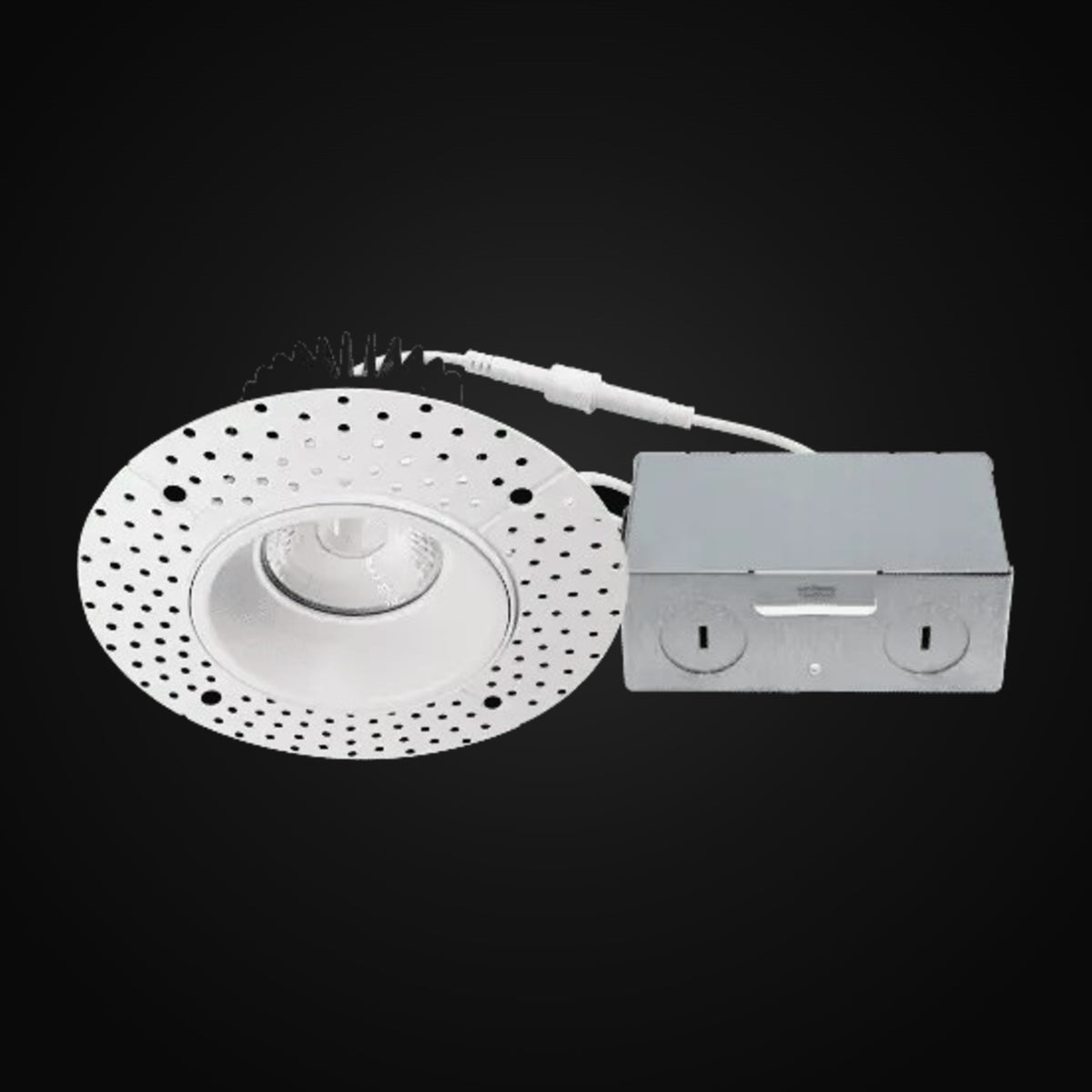 Encastré DEL sans cadrage 4 po, 15 W, gradation triac, 1000 lm, 5CCT, 120 V, emplacement mouillé, rond, blanc