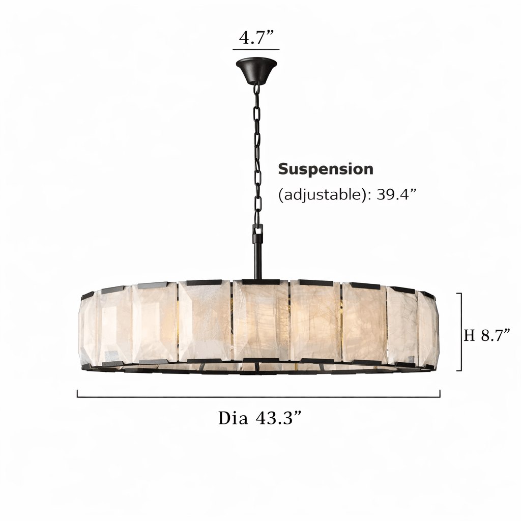 Lustre rond Brookhill en calcite 43 po – vue 4