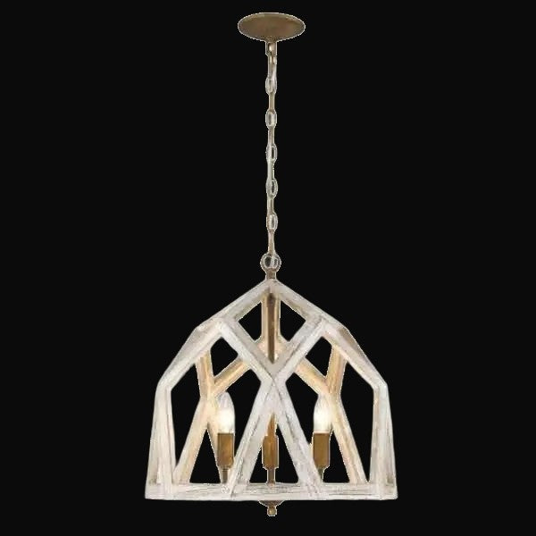 Suspension Asher 3 lumières, châtaigne bruni