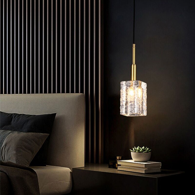 Suspension Barnes en cuivre et cristal – vue 2