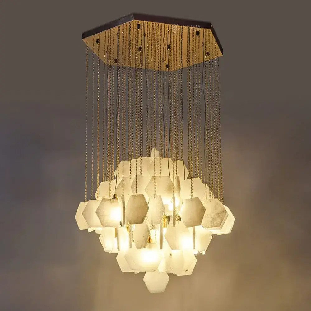 Lustre suspendu moderne Moonshade en marbre naturel – vue 2