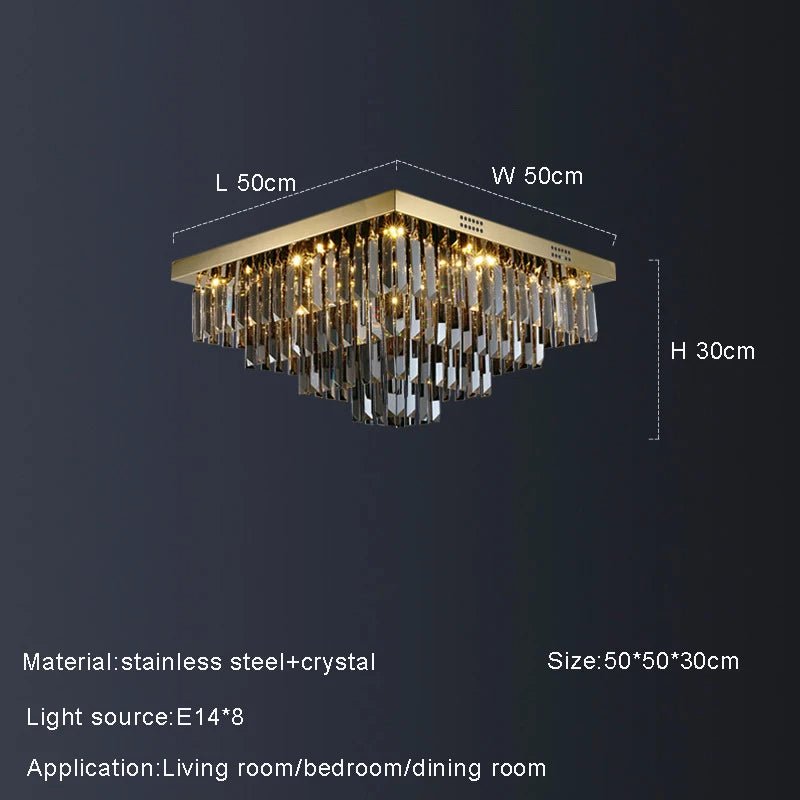 Lustre Gio en cristal gris fumé – vue 8