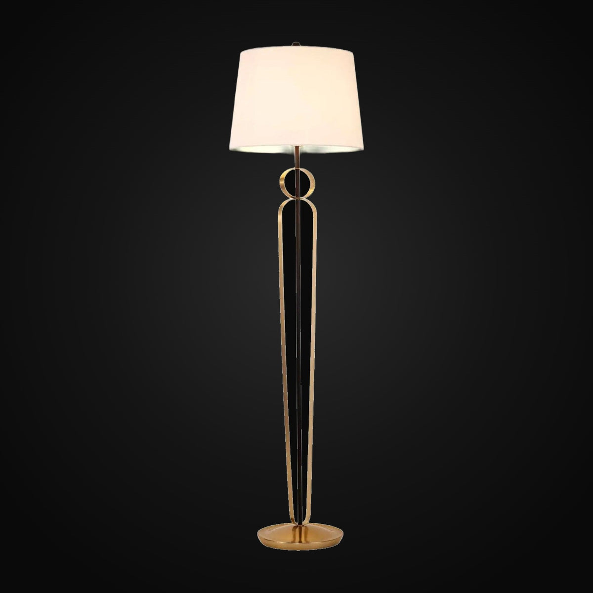 Lampadaire Harper 61 po H, noir et or antique