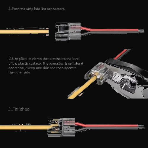 Accessoire ruban COB – connecteur fil à ruban 8 mm