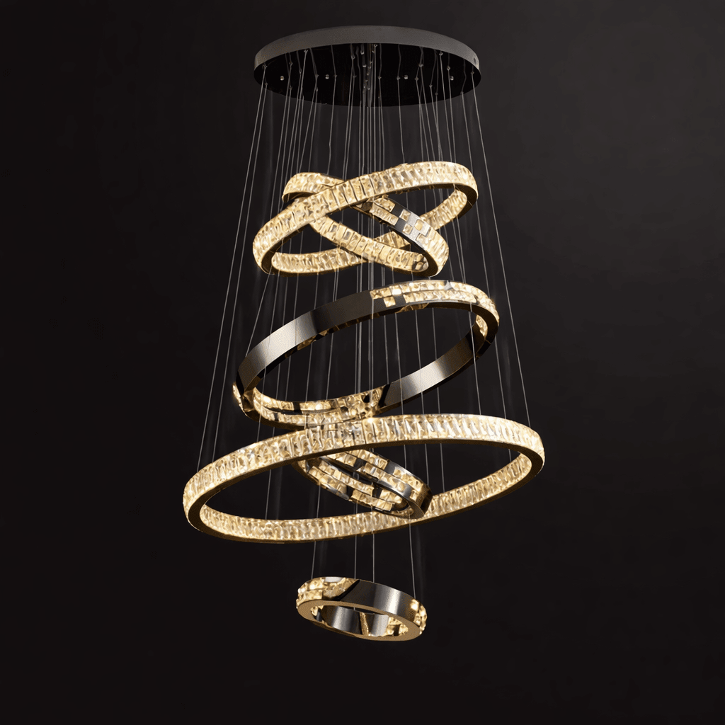 Lustre Langley à 6 anneaux en cristal – vue 2