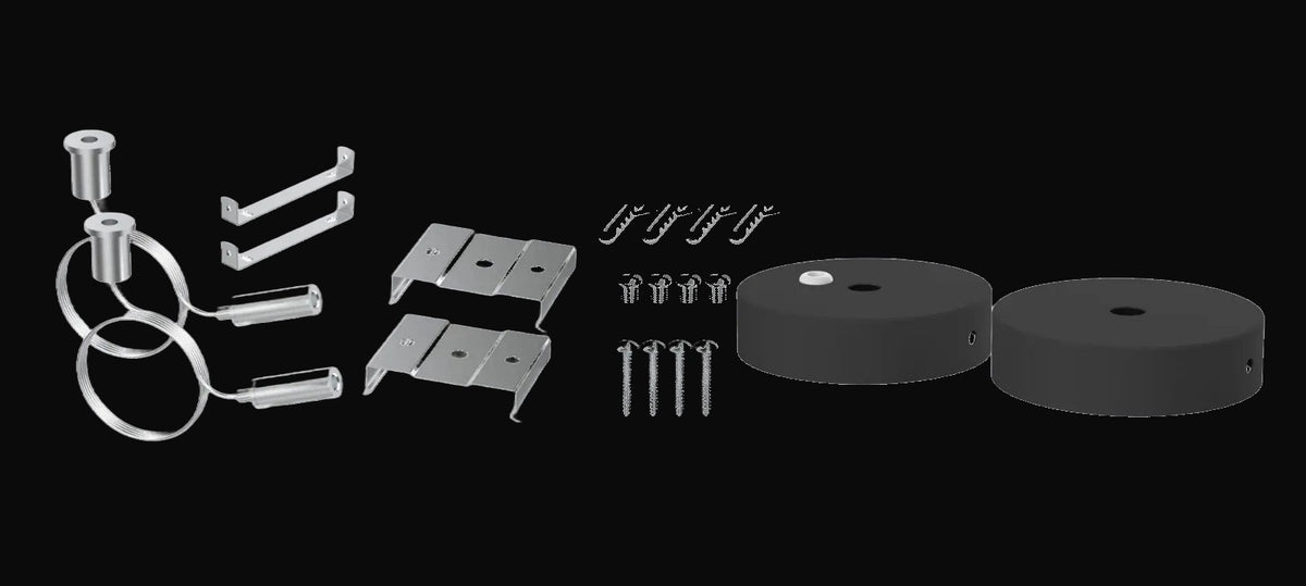 Canopée ronde 4,7 po pour ensemble de suspension, noire