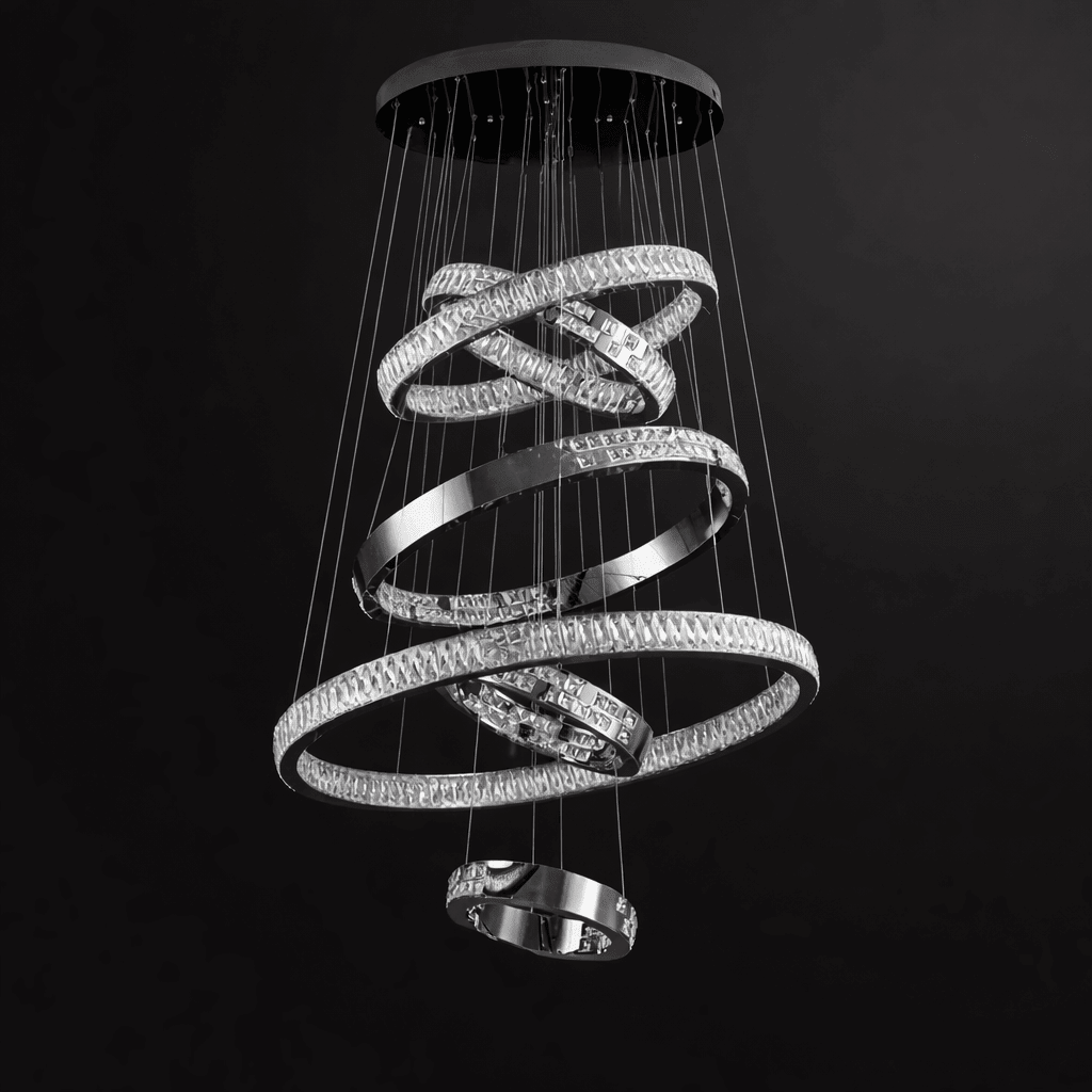 Lustre Langley à 6 anneaux en cristal – vue 3