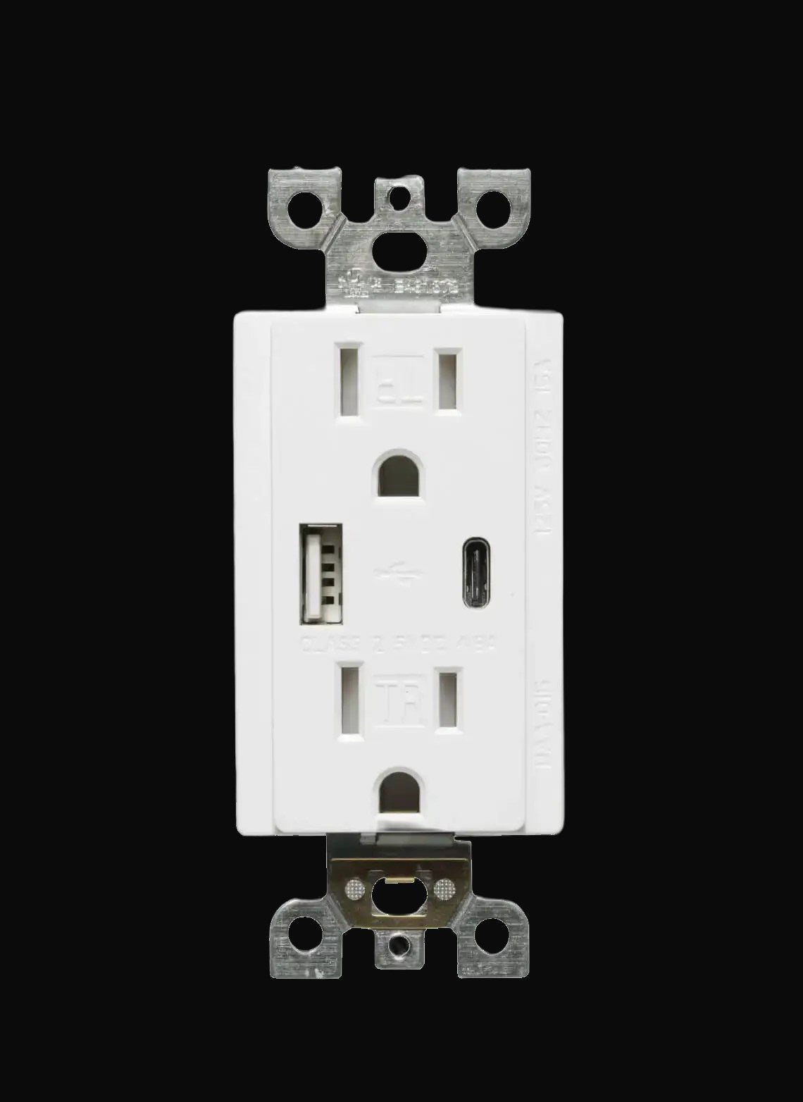 Chargeur USB et prise double inviolable, type A+A, 15 A – vue 2