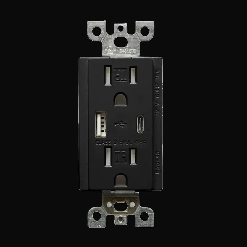 Chargeur USB et prise double inviolable, type A+C, 15 A – vue 2