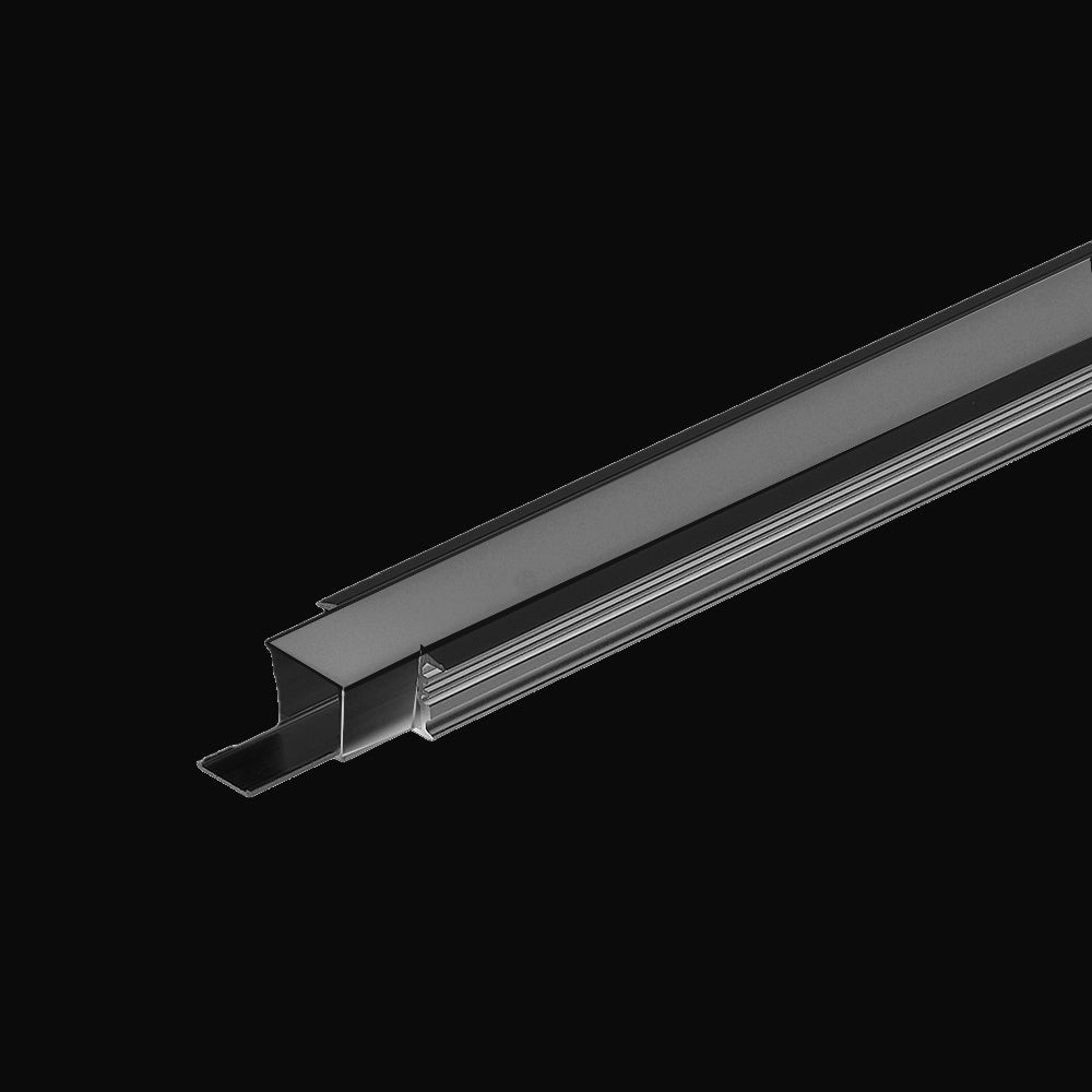 Profilé d'aluminium étanche 1217A avec 6 embouts, boîtier PC IP65 noir, 8 pi