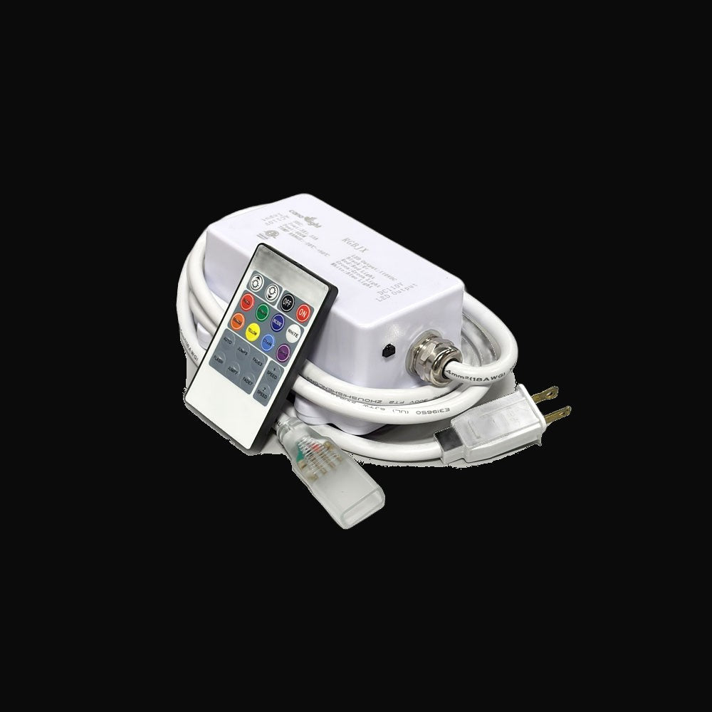 Accessoire ruban haute tension 5050 RGB – cordon d'alimentation et contrôleur avec télécommande