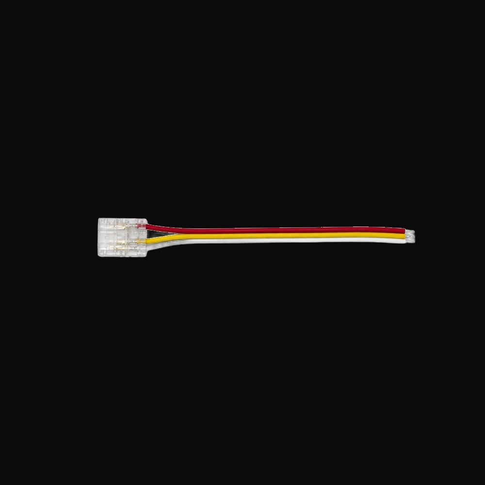 Connecteur ruban COB simple avec fil de 10 cm, 3 broches, pour ruban blanc ajustable 10 mm, 3 A max