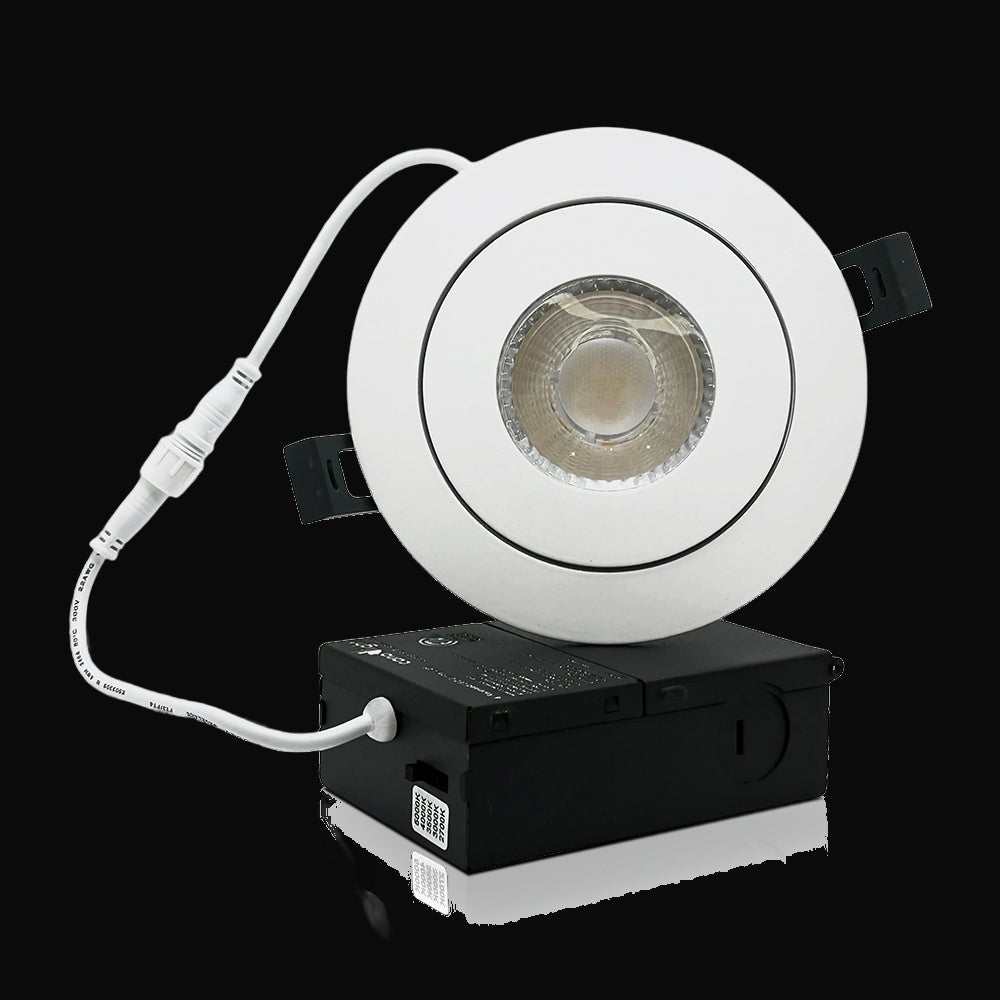 Encastré DEL orientable 3,5 po 8 W, 90-130 V c.a., emplacement mouillé, IC, 830 lm, IRC>85, 5CCT, gradable