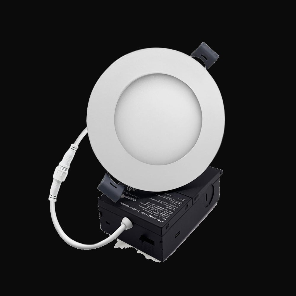 Panneau encastré mince DEL double mode 9 W 5CCT, mode nuit 2 W, 800 lm, 110 V c.a., blanc