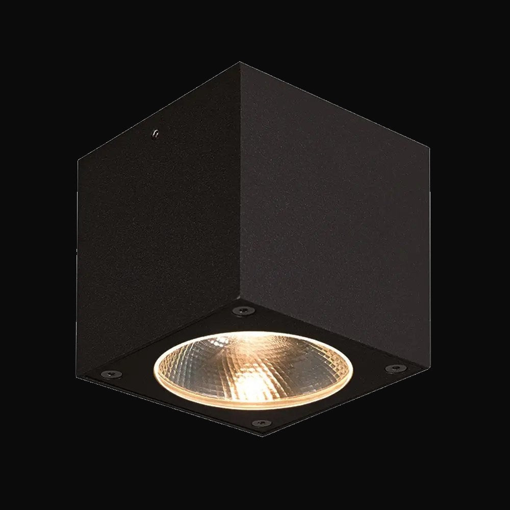Plafonnier en surface 2386, 7 W, 575 lm, IRC>80, 20°, 110-240 V c.a., 3000K, IP54, noir – garantie 3 ans