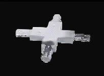 Accessoire rail 3 fils en surface – connecteur en X, blanc et noir