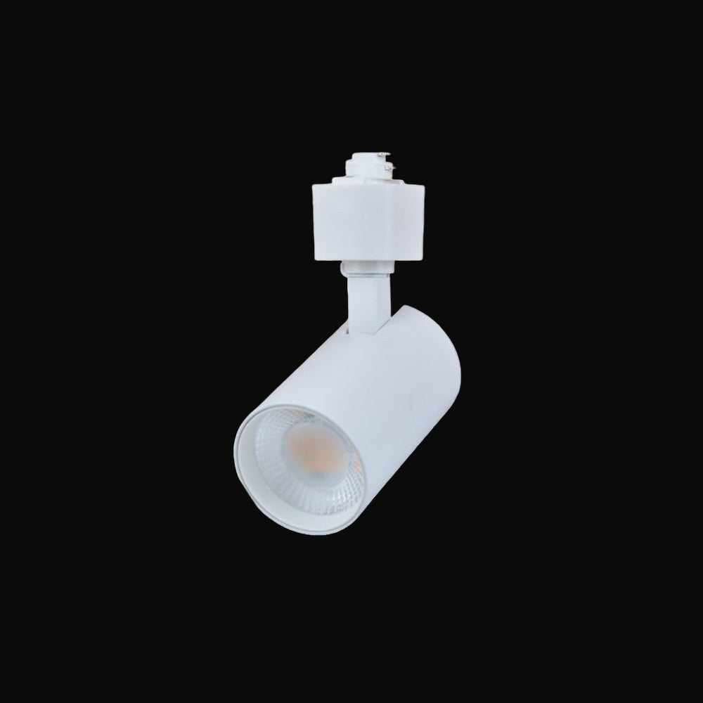 Projecteur sur rail DEL DOB 3 fils 20 W, 5CCT, 120 V c.a., 1800 lm, IRC>90, 45°, gradable triac, corps blanc