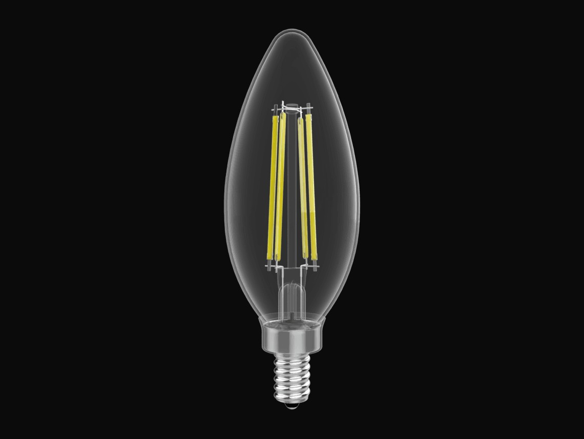 Ampoule chandelle DEL à filament 9 W 120 V 3000K