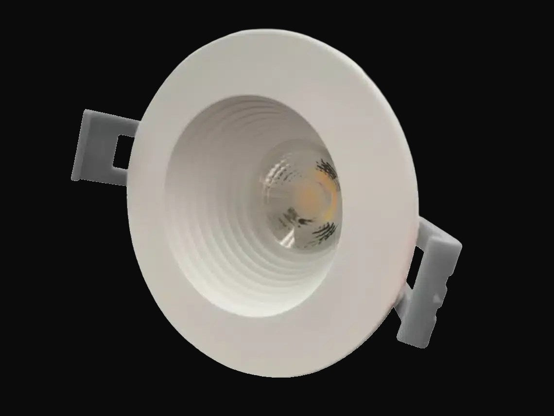 Panneau encastré mince 2 po 3CCT rond, blanc