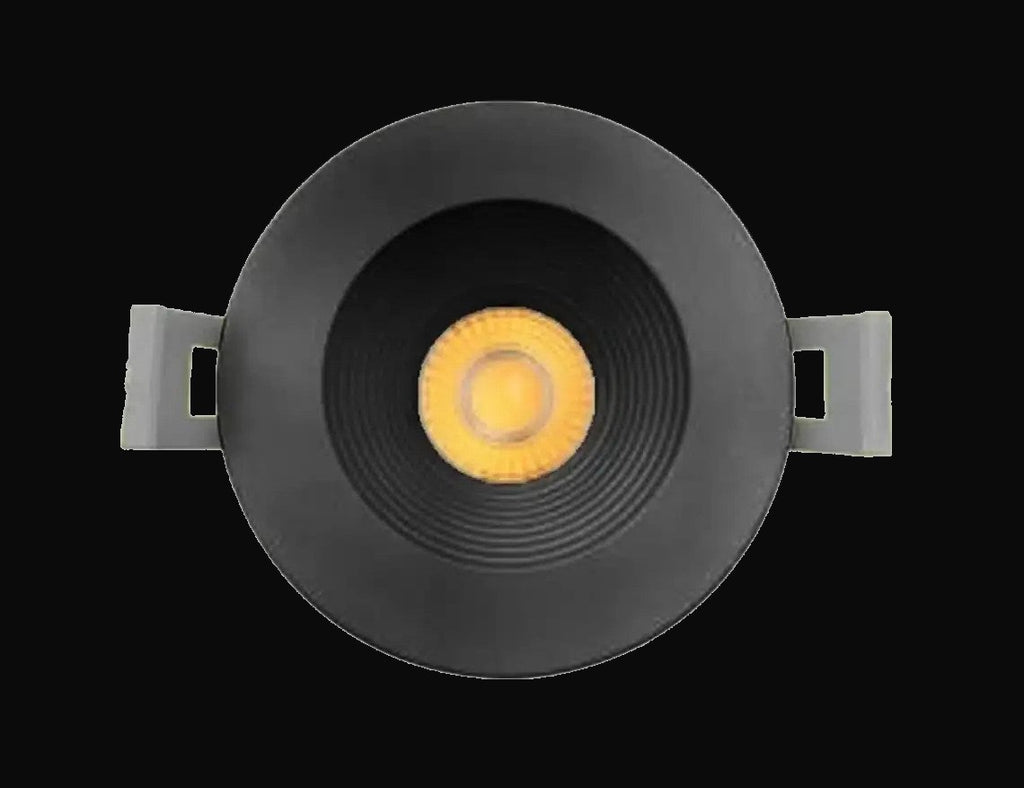 Panneau encastré mince 2 po 3CCT rond, noir