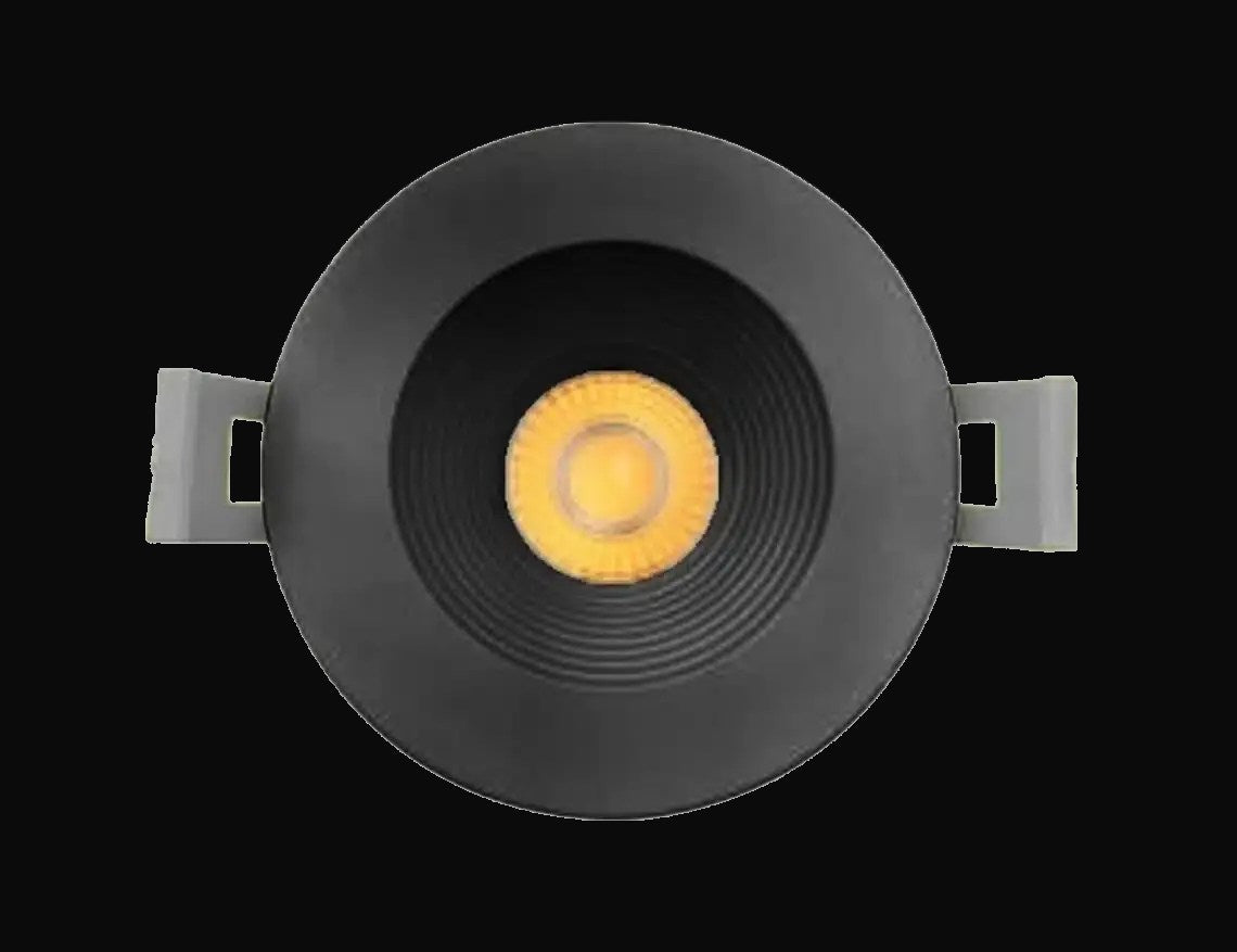 Panneau encastré mince 2 po 3CCT rond, noir