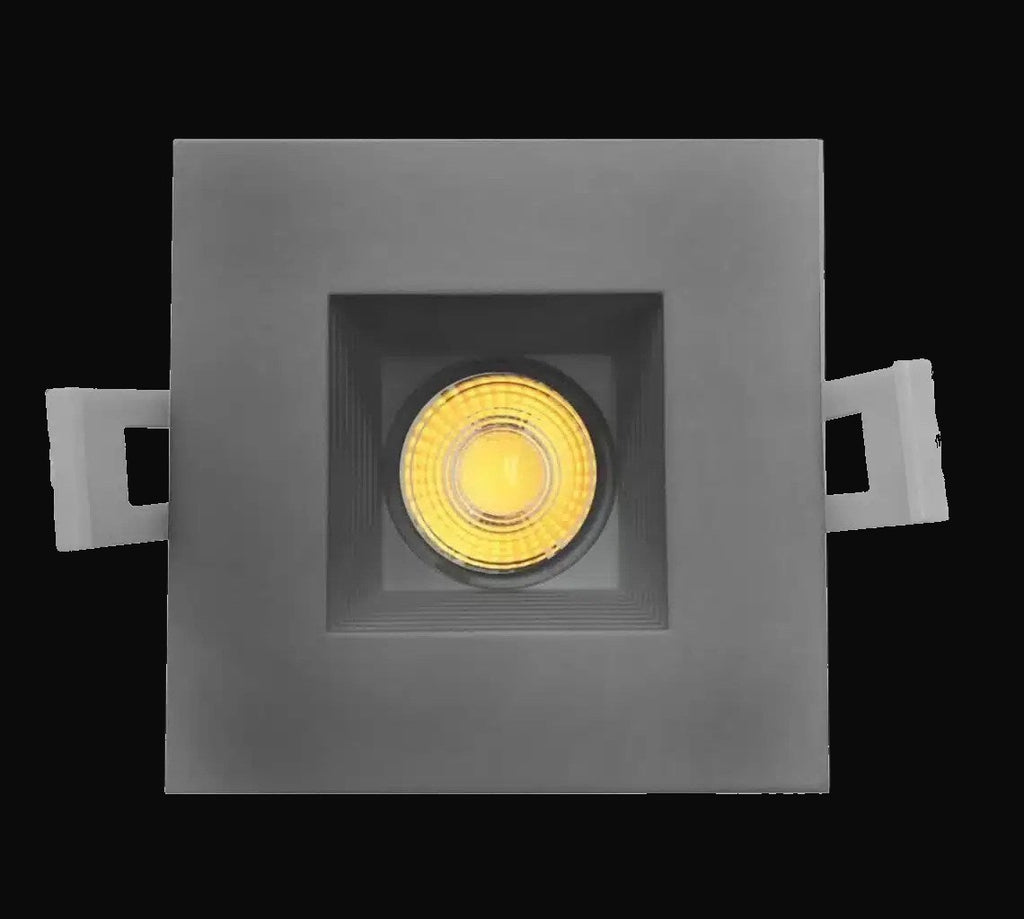 Panneau encastré mince 2 po 3CCT carré, noir