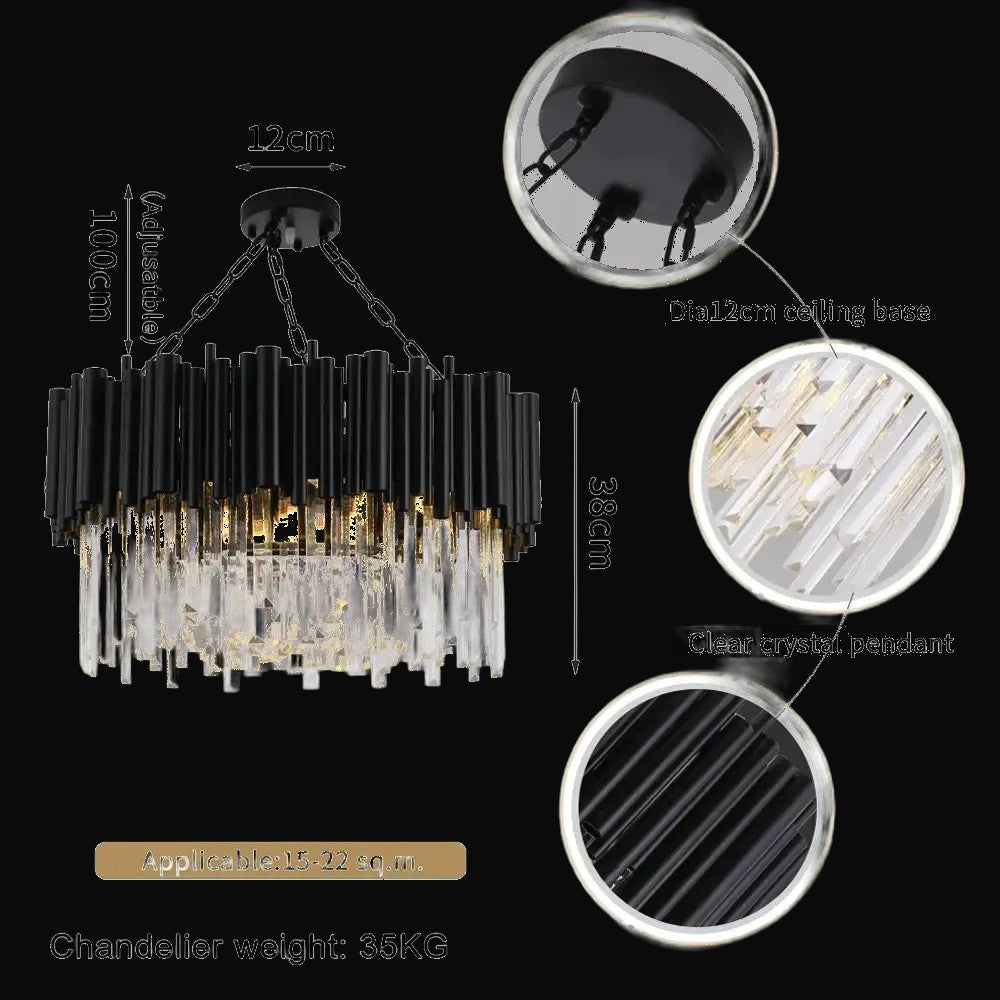 Lustre Vigo en cristal – vue 2