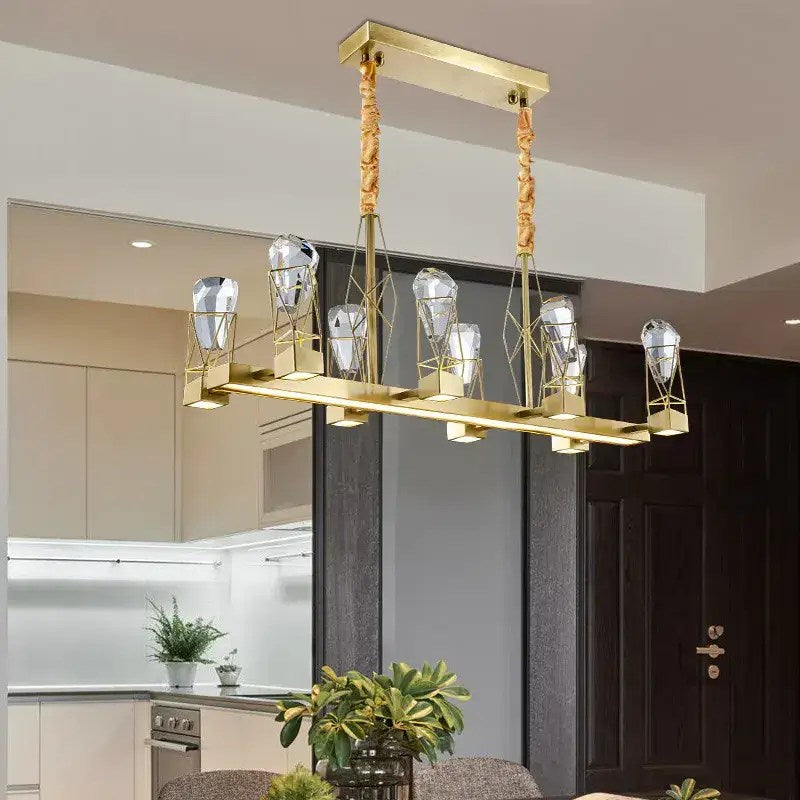 Lustre Villa 8 lumières en cuivre – vue 3