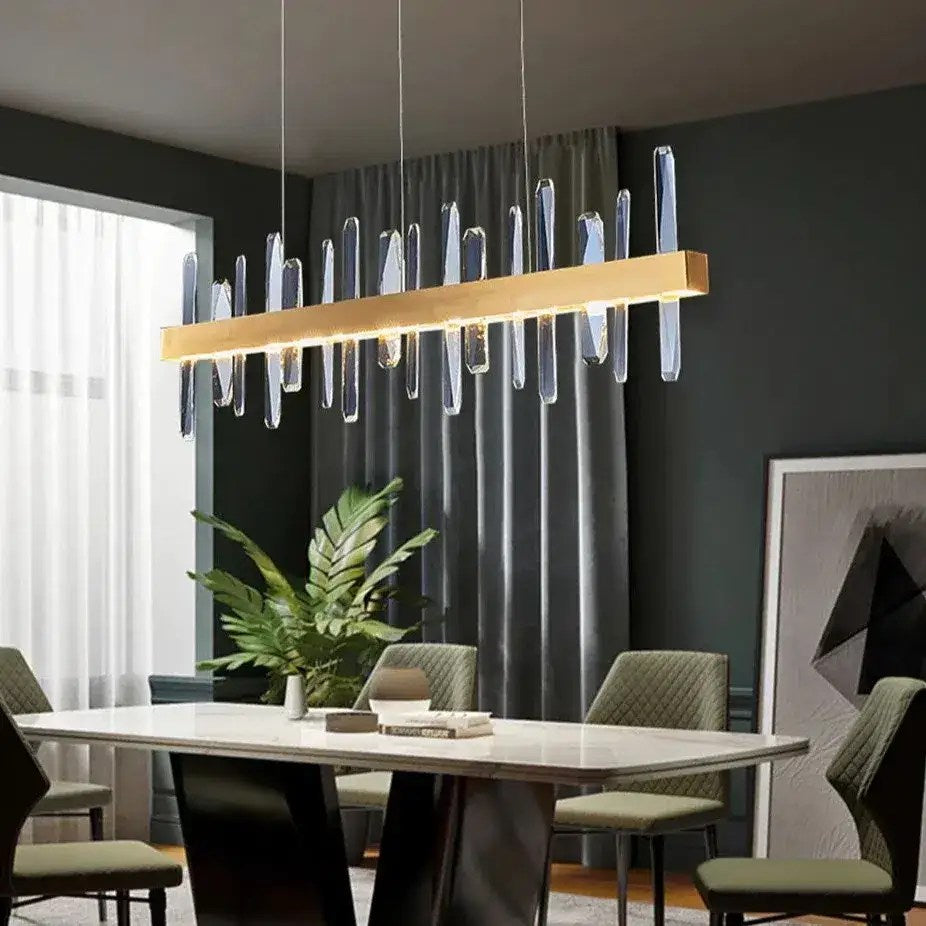 Lustre de salle à manger Calvi en cristal – vue 2