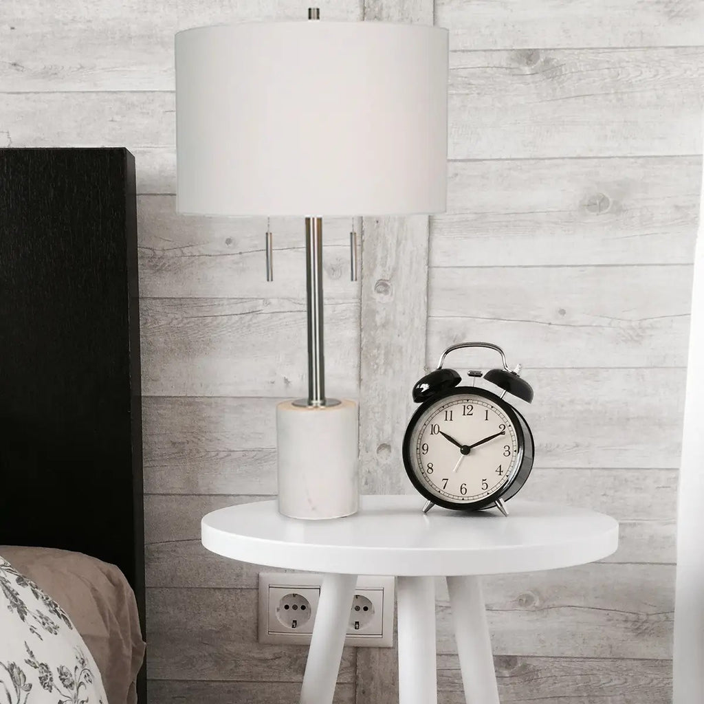 Lampe de table 28 po – marbre blanc – vue 2