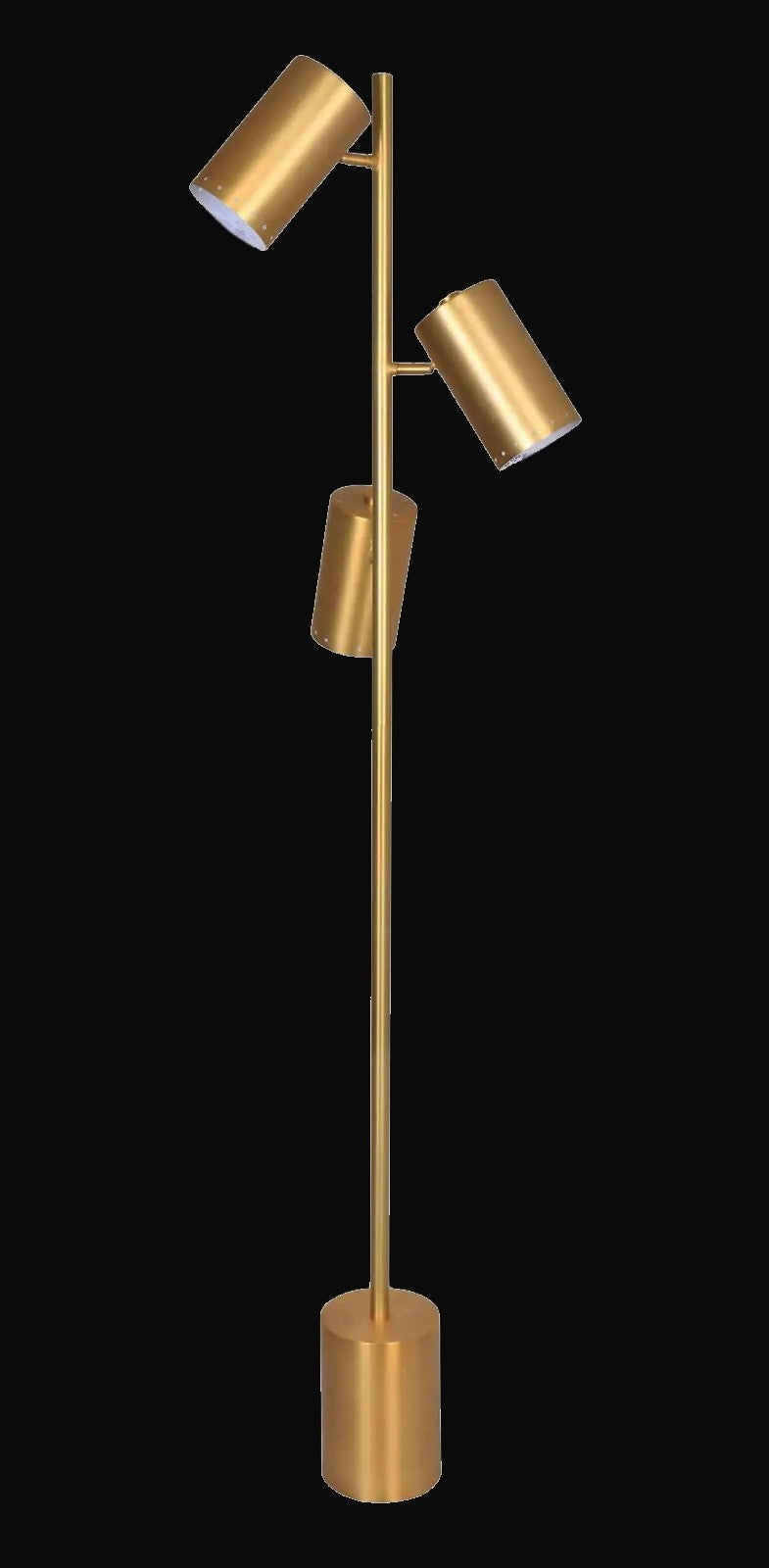 Lampadaire 3 lumières, or brossé